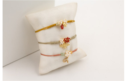 Pulsera cordón marrón claro nudo serpiente con bur