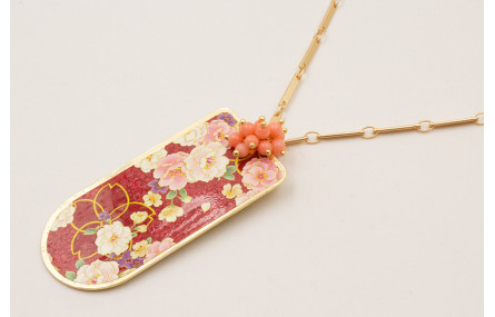 Collar cadena listones dorado mate con burruño bol