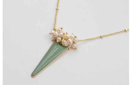 Collar cadena microbola dorada mate con burruño pe