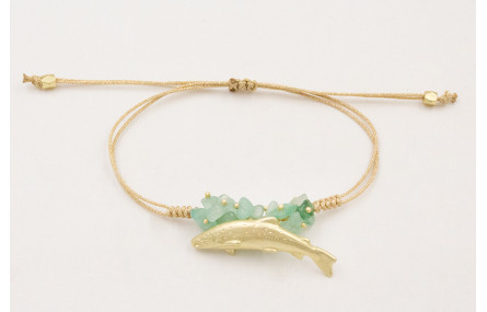 Pulsera hilo metalico dorado mate con nudo serpien