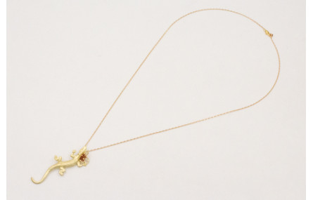 Colitrio cadena micro ovalo dorado mate con colgan