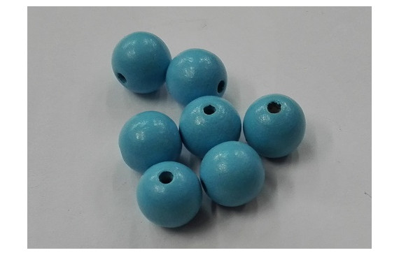 Bola Madera 12mm color Azul Claro