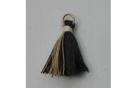 Pompon 25mm con anilla dorada Tricolor 2