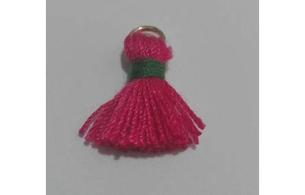 Pompon bicolor 16mm Fuxia-verde