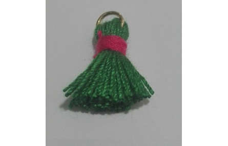 Pompon bicolor 16mm Verde Fuxia