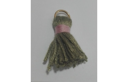 Pompon cordón grueso 25mm Verde-Caldera