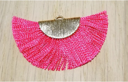 Pendiente abanico 45*25mm Rosa Fuxia