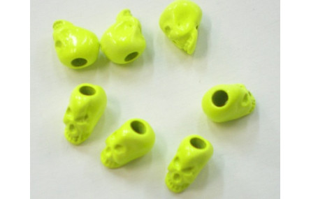 Calavera Metálica Fluor 10*10*6 Amarillo Fluor