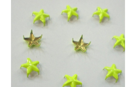 Tachuela estrella 10mm amarillo fluor