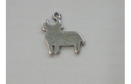 Torito plano 11*10mm Plata Vieja