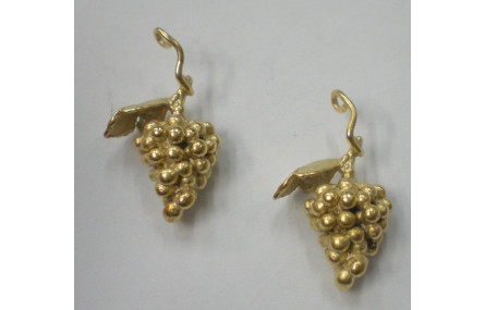 Colgante racimo uvas 3D 22*10mm Oro