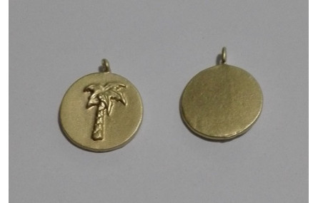 Chapa 11mm Oro Mate Palmera relieve