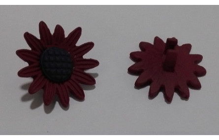 Flor esmaltada de 20mm granate