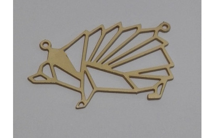 silueta puercoespín 39*23mm oro mate