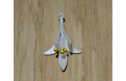 Colgante Flor 30*19mm Oro y Plata Mate