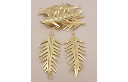 Colgante Hoja 35mm Oro Mate