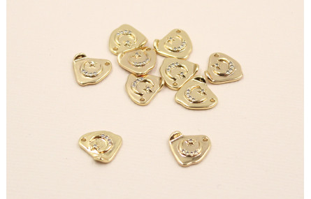 Cuadrado Irregular 13*11mm Microbrillos Media Luna