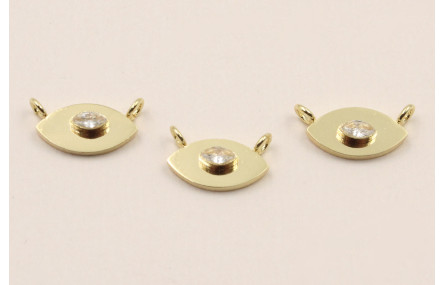 Cuenta Acero Ojo Turco 1297mm Oro con Brillo