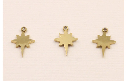 Cuenta Acero Brújula Acero 11*7mm Oro