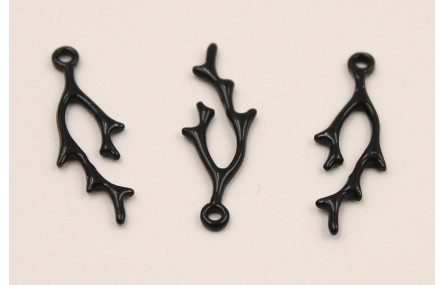 Cuenta Coral 25*7*0,5mm esmalte Negro