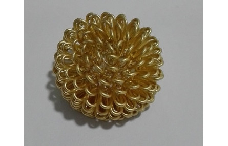 Cuenta Bola rizada Oro Mate 20mm