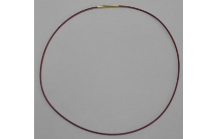 Collar acero espiral 1,4mm*42cms granate