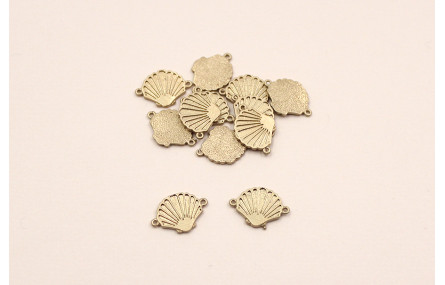 Pieza Concha 2 anillas 14*10mm oro mate