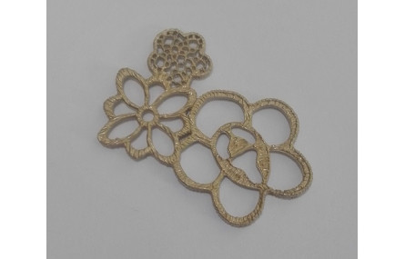 Conjunto de 3 flores 26*39 oro mate