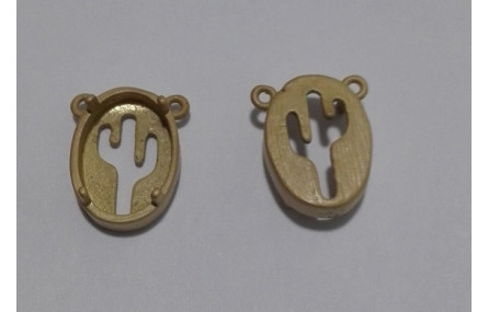 Cabujón cactus 11.7*9.1 oro mate