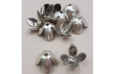 Flor 10mm *7mm alto Plata Vieja