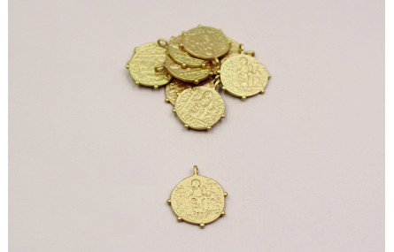 Chapa inscripciones  17mm diámetro Oro Mate