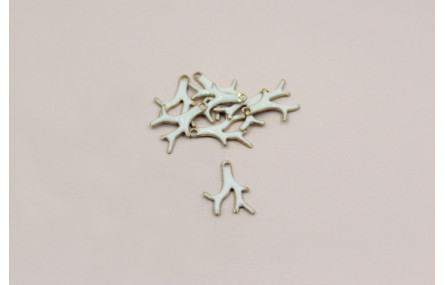 Cogante coral esmaltado 15*10mm Blanco