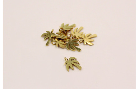 Pieza Palmera 11*8mm Acero Inoxidable baño Oro