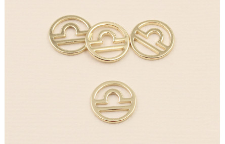 Disco 10mm signo Zodiaco Libra Oro