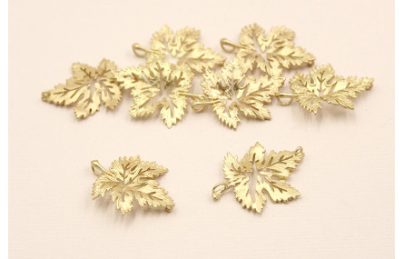 Hoja de Parra calada 25*21mm Oro