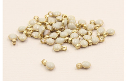 Disco de 3mm  con esmalte Beige con arandela