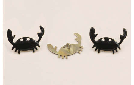 Cuenta Cangrejo 21*13 Anilla esmalte Negro