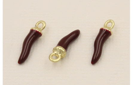 Colgante pimiento 18*3mm diametro Rojo sangre