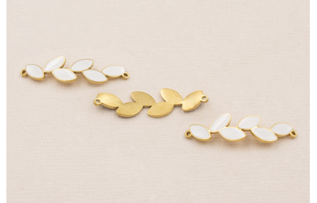 Entrepieza Pétalos 35*800 Acero Inox. Oro y Blanco