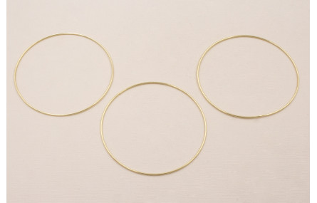 Aro Pulsera de 65mm diámetro y 1mm Grosor Baño Oro