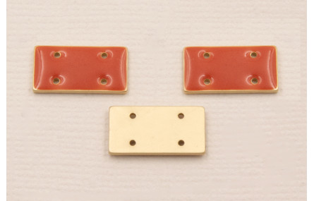 Cuenta Rectandulo Oro Mate 15*7mm  Rosa Coral