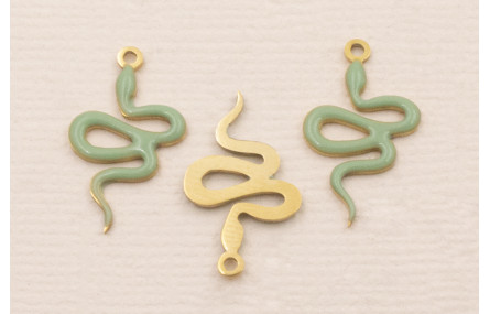 Colgante serpiente 18*10mm Esmalte Verde Turquesa