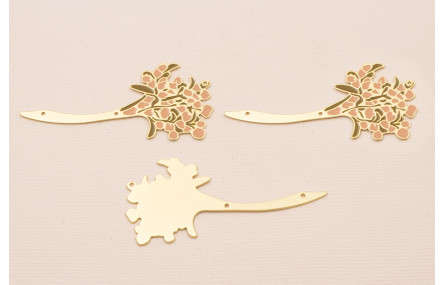 Pieza Ramo Flores Rosas 60*30 Oro Mate y Esmalte