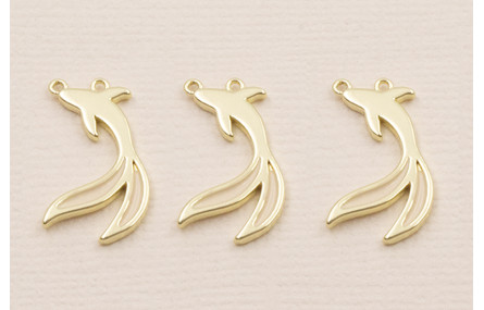 Stainless Steel. Pez Dos colas Dorado y Beige