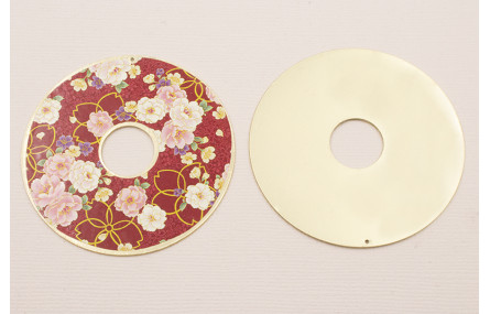 Disco Oro Mate 60mm Estampado Rojo