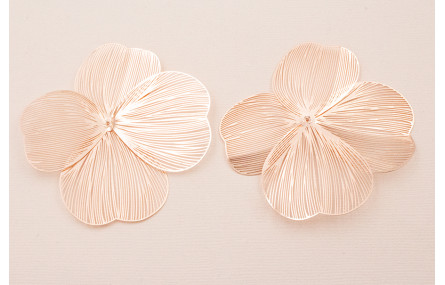 Cuenta Flor 70mm 4 pétalos Moldeable Cobre