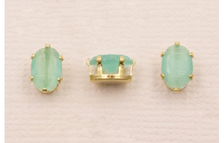 Cabujónn cristal  5*7mm color Verde Opal