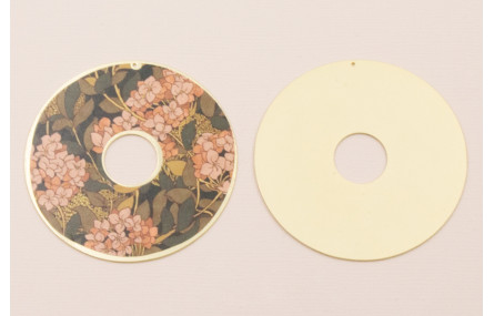 Disco 60mm  Oro Mate  Flores Rosas y Ramas