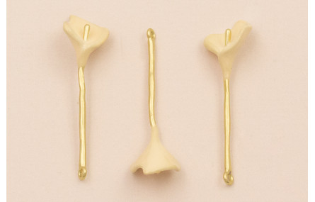 Colgante Cala 40*10 Esmalte Beige Oro Mate