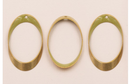 Ovalo Biselado 40*22 Esmalte verde Pistacho